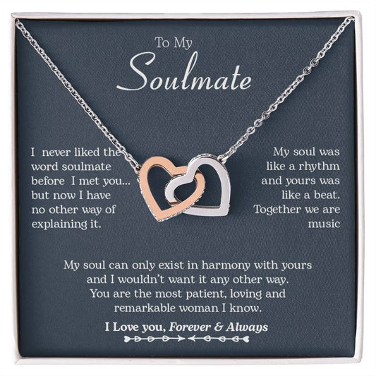 To My Soulmate | Interlocking Hearts necklace